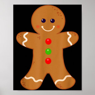 Póster Camisa de hombre de jengibre Navidad Galletas Horn
