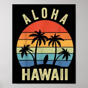 Póster Camisa de la isla hawaiana Aloha Hawaii Playa de p