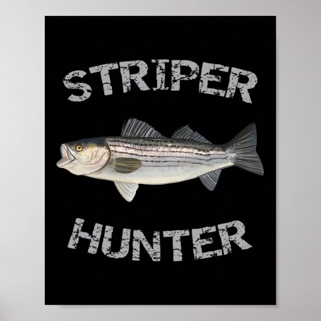 Póster Camisa de pesca Striper Hunter Rayada B Striper (Frente)