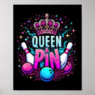 Póster Camisa de Reina Pin Bolera Liga de Bolos Para Bolo