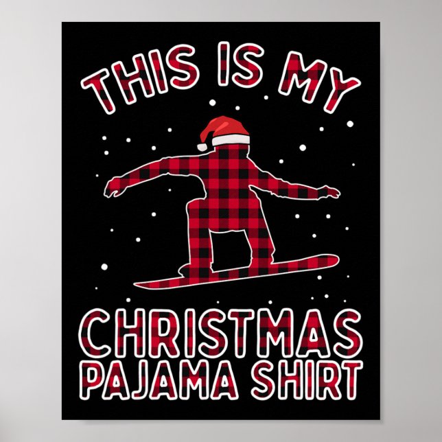 Póster Camisa De Snowboard Para Hombres Navidades Pajamas (Frente)