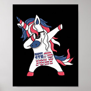 Póster Camisa Del Día De La Independencia De Unicornio El