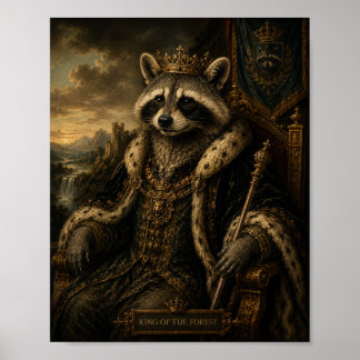 Póster Camisa del Mapache Regio, Rey del Bosque