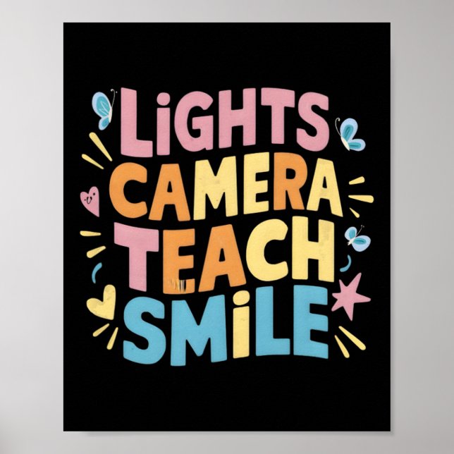 Póster Camisa Divertida de Regreso a Clases Light Camera  (Frente)