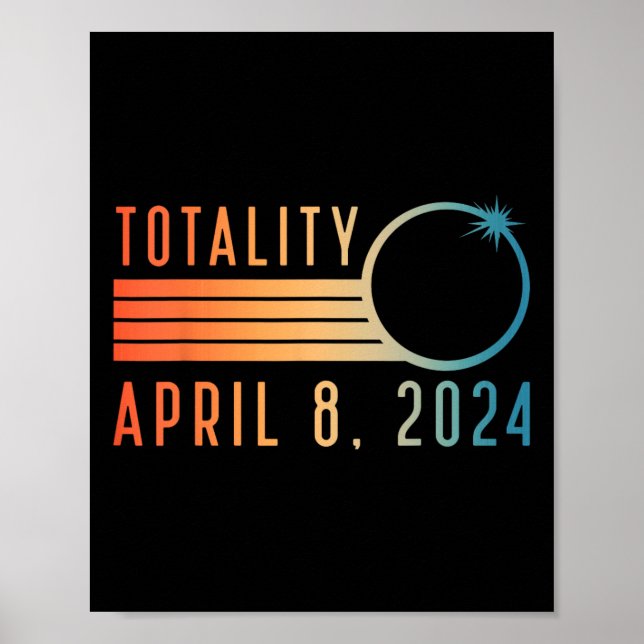Póster Camisa Eclipse Solar Abril 8 2024 Totalidad Solar  (Frente)