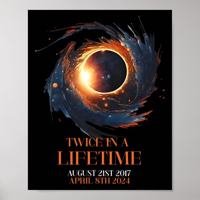 Póster Camisa Eclipse Solar Dos Veces En La Vida 2024 Sol (Frente)