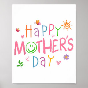 Póster Camisa Feliz Día De La Madre Para Niños Pequeños S