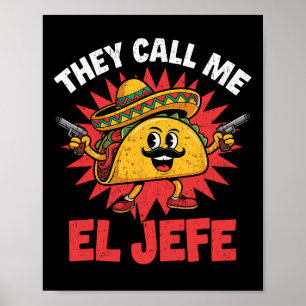 Póster Camisa Mexicana Divertida Para Cinco De Mayo Taco 