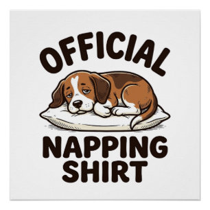 Póster Camisa Oficial para Dormir Perro Dormilón Diseño V
