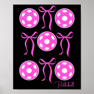 Póster Camisa rosa preppy de pickleball que les encanta a