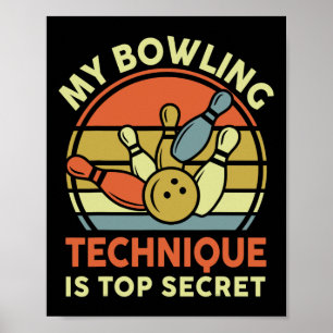 Póster Camisas de boliche La Técnica De Boliche Es El May