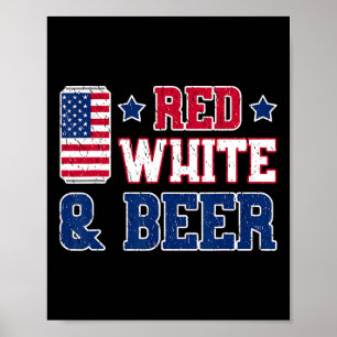 Póster Camisas De Cerveza Y Blanco Rojo - Estados Unidos