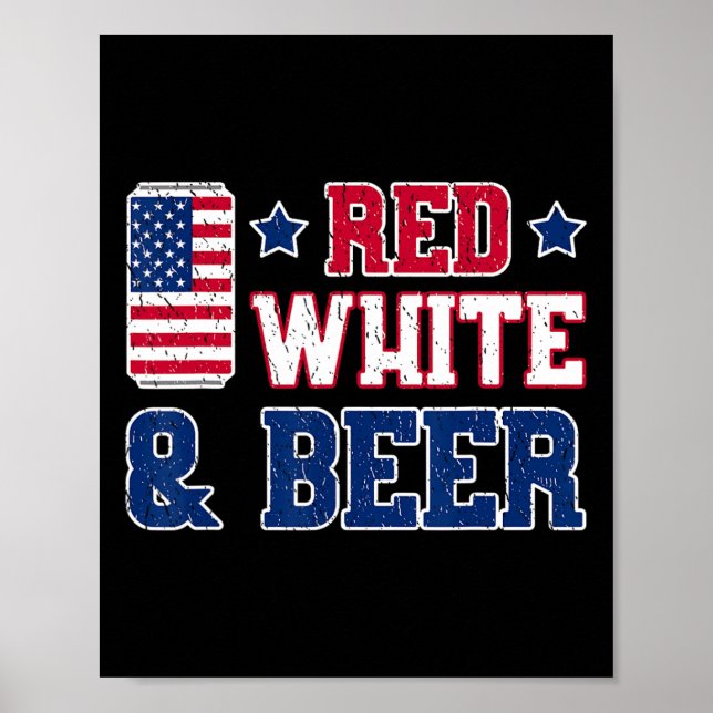 Póster Camisas De Cerveza Y Blanco Rojo - Estados Unidos  (Frente)