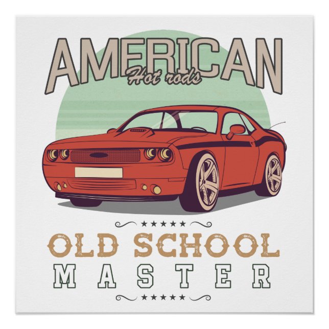 Póster Camisas de coches de época | 70.º Regalo Retro Vin (Anverso)