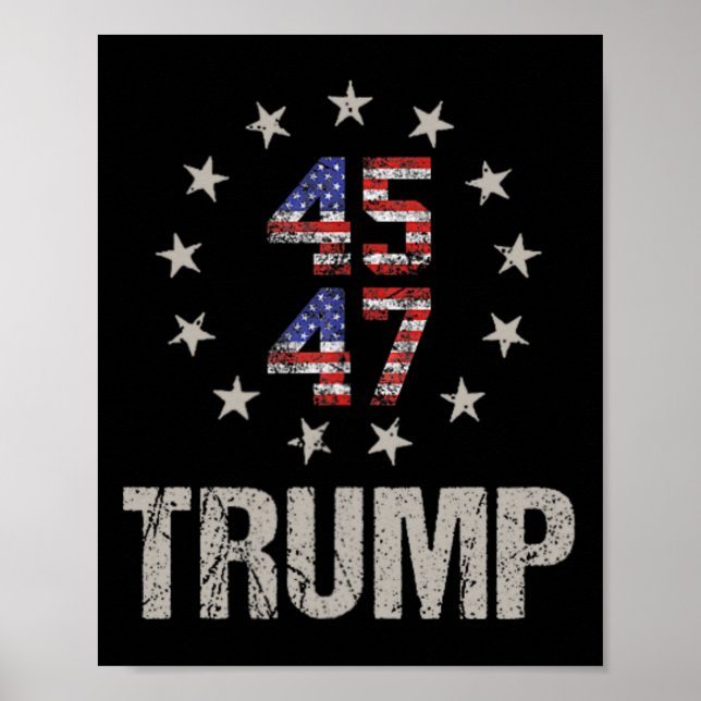 Póster Camisas de Donald Trump 47 Presidente De Estados U (Frente)