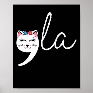 Póster Camisas de gato patriótico Comma 2024 mujeres Chic
