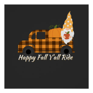 Póster Camisas de Gnome otoño   Happy Fall Y'All Gnomes  