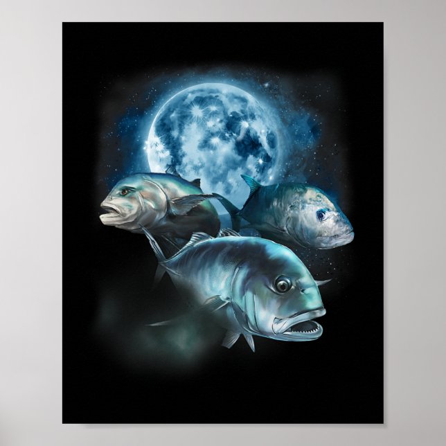 Póster Camisas De Pesca Ulua - Trevally Fish Howting En E (Frente)