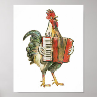 Póster Camisas de pollo de acordeón, camisas de pollo, mu