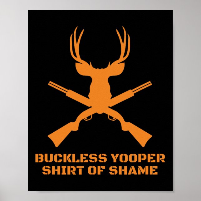 Póster Camisas De Vergüenza Yooper Sin Ajos - Michigan Up (Frente)