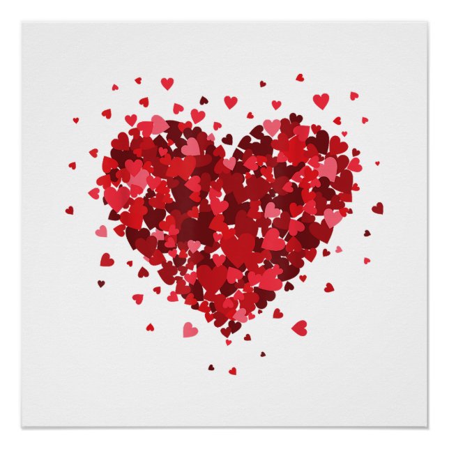 Póster Camisas del Corazón del Amor Para Mujeres Chicas M (Anverso)