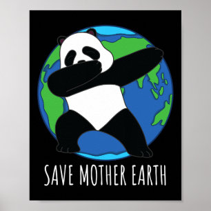 Póster Camisas del Día de la Tierra Panda Salven a la Mad