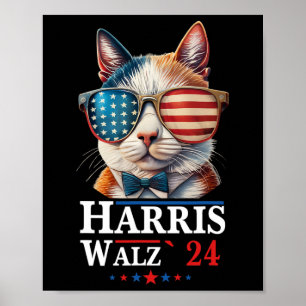 Póster Camisas electorales Waltz 2024 Gato Damas Kamala H