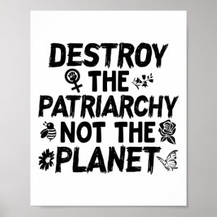 Póster Camisas feministas en el Día de la Tierra destruye