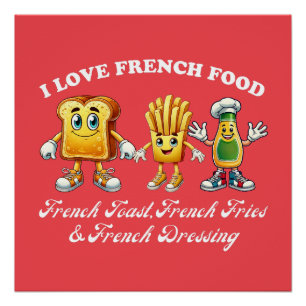 Póster Camisas Fries de Francia   Fries Lover Gift   Tarj