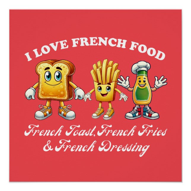 Póster Camisas Fries de Francia | Fries Lover Gift | Tarj (Anverso)