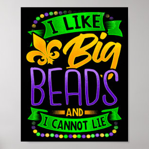 Póster Camisas Mardi Gras Me Gustan Las Bajas Y No Puedo