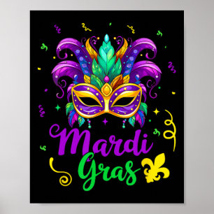 Póster Camisas Mardi Gras Para Mujeres Niños Masajes Masa