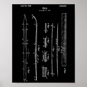 Póster Camisas para el Ski Blueprint para la época de la 