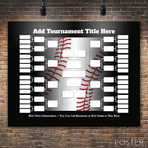 Póster Camisas para el Torneo de Béisbol para 32 equipos