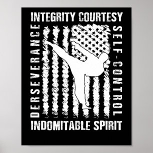 Póster Camisas Taekwondo 5 Tenets Artes Marciales Taekwon