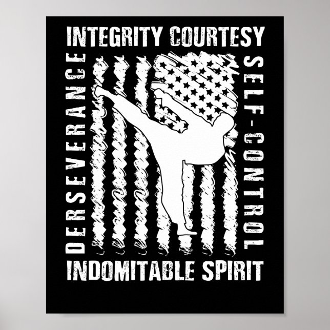 Póster Camisas Taekwondo 5 Tenets Artes Marciales Taekwon (Frente)