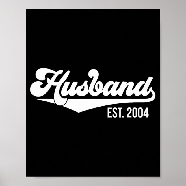 Póster Camiseta 20 Aniversario Boda Esposo Est 2004. (Frente)