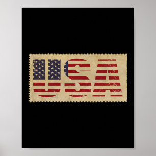 Póster Camiseta 4 De Julio Bandera De Usa Estados Unidos