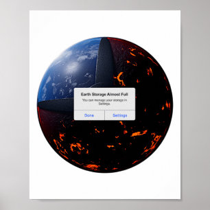 Póster Camiseta Almacenamiento de la Tierra Casi Lleno