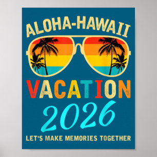 Póster Camiseta Aloha Hawaii Haciendo Viaje Familiar