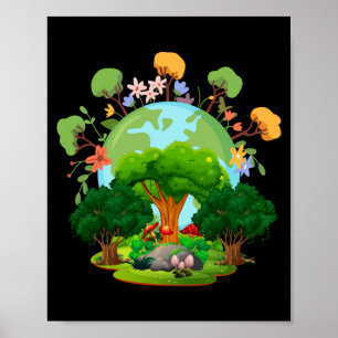 Póster Camiseta Ama Tu Planeta Madre Tierra