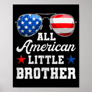 Póster camiseta americana infantil para el 4 de julio par