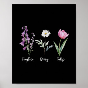 Póster Camiseta Anti Trump Floral Sutil Flores Dedalera