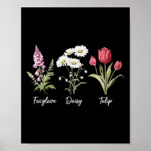 Póster Camiseta Anti Trump Floral Sutil Flores Dedalera D