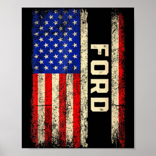 Póster Camiseta apellido Ford nombre Ford bandera america
