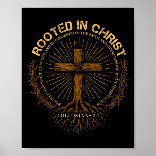 Póster Camiseta arraigada en Cristo, Camiseta de Jesús, C