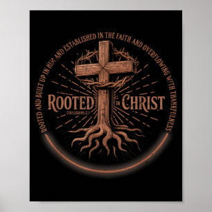 Póster Camiseta Arraigada En Cristo, Camiseta De Jesús, C