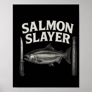 Póster Camiseta Asesina de Salmón Steelhead y Pesca de Sa