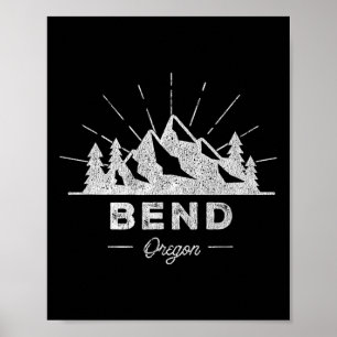 Póster Camiseta Bend Oregon Or Vintage Hiking Retro Tee D