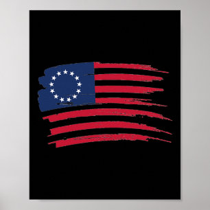 Póster Camiseta Betsy Ross 4 De Julio Bandera Americana 1